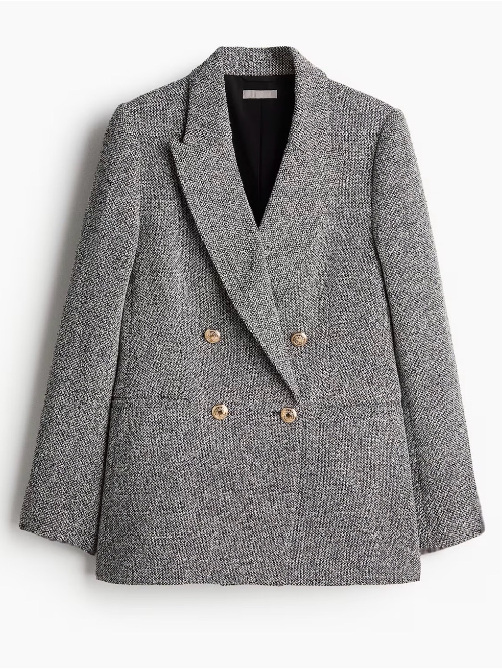 NWT H&M Textured-Weave Double-Breasted Blazer Size XL